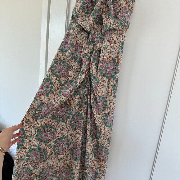 NWT Veronica Beard Aldana Midi Dress Ruched Front Halter Neck Floral Print Sz 12 - Picture 10 of 14